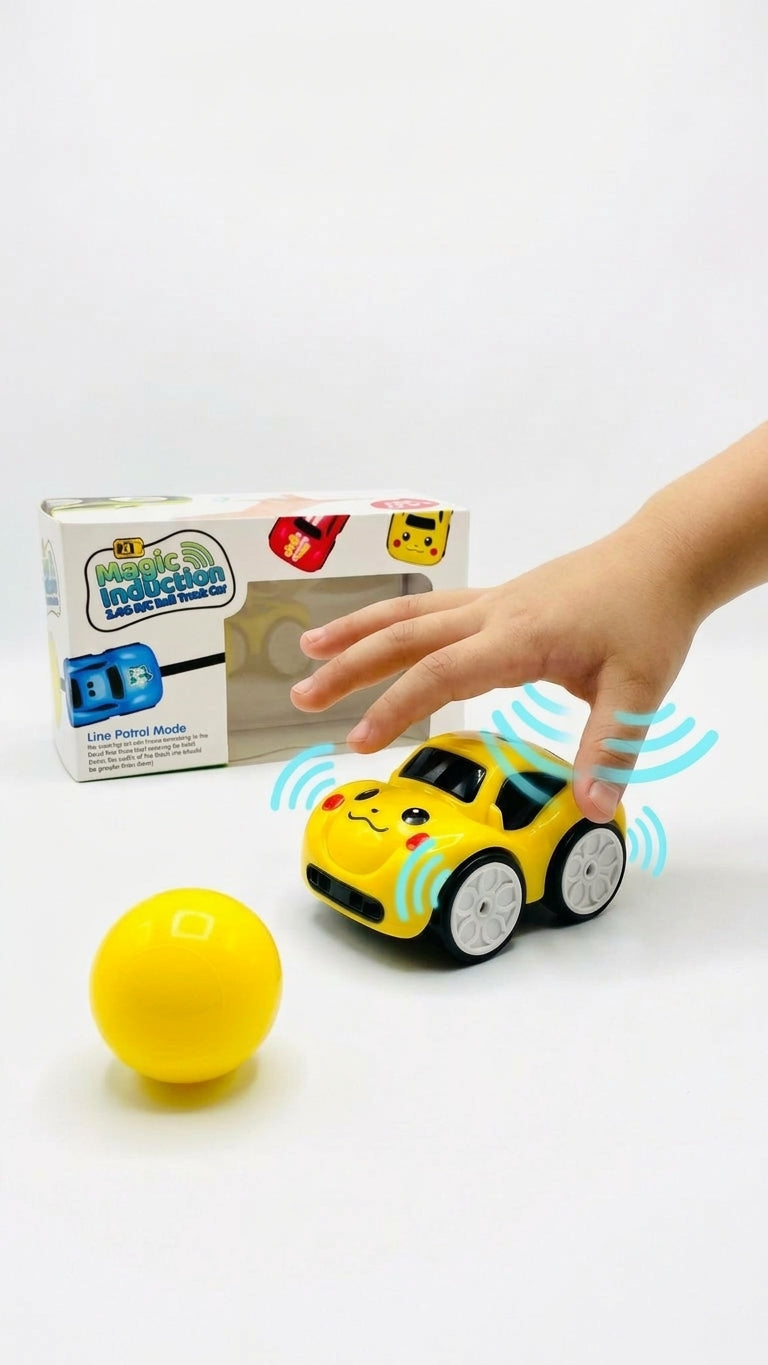 Yellow induction car, follow mode