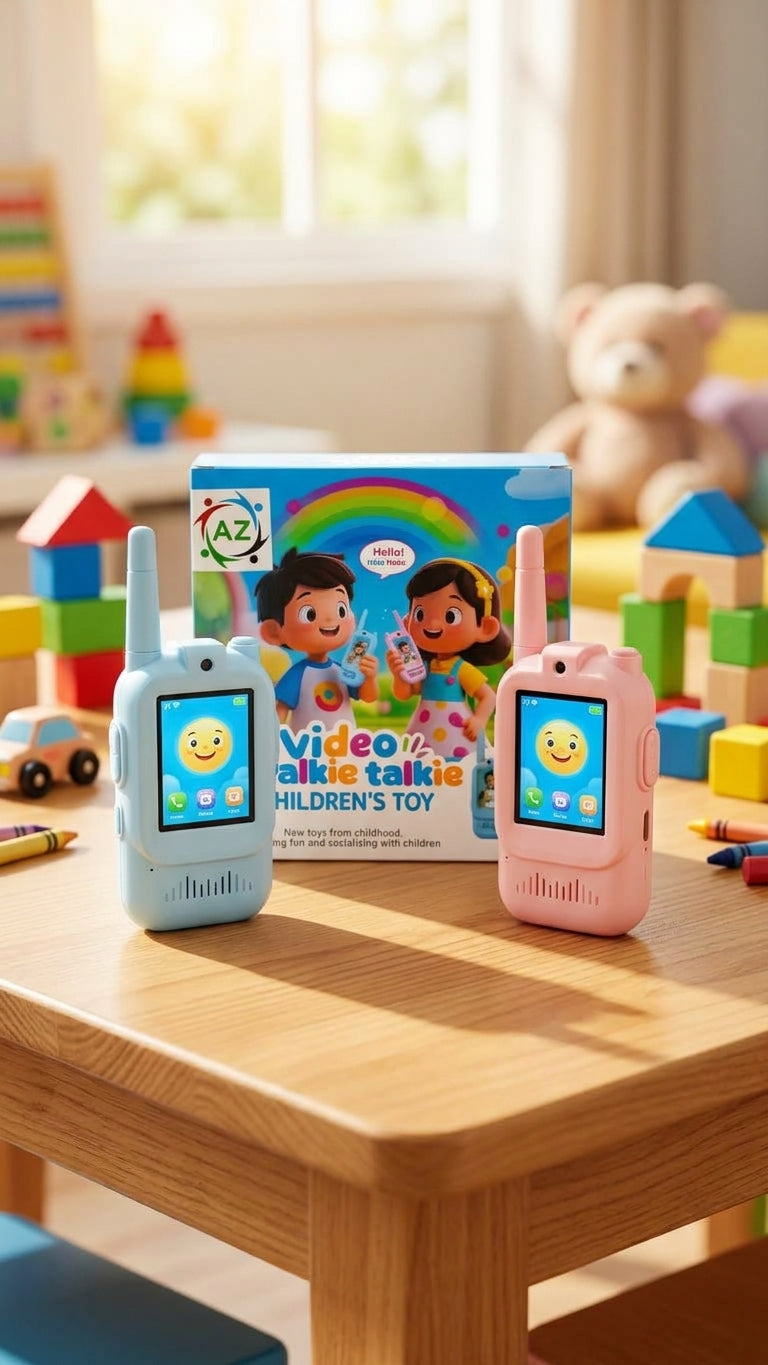 Kids walkie talkie pair on a table