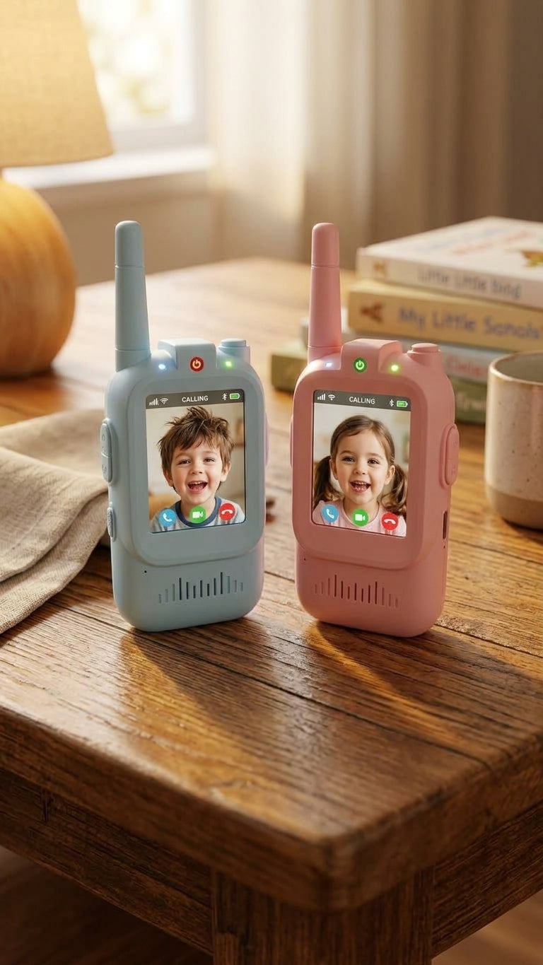Kids video walkie talkie, colour screen detail