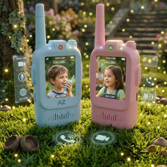 Kids video walkie talkie pair, front view