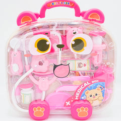 Pink bear doctor kit carry case, closed