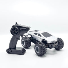 RC rock climber showing knobbly all-terrain tyres