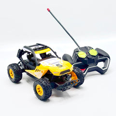 Yellow RC off-road buggy with remote control