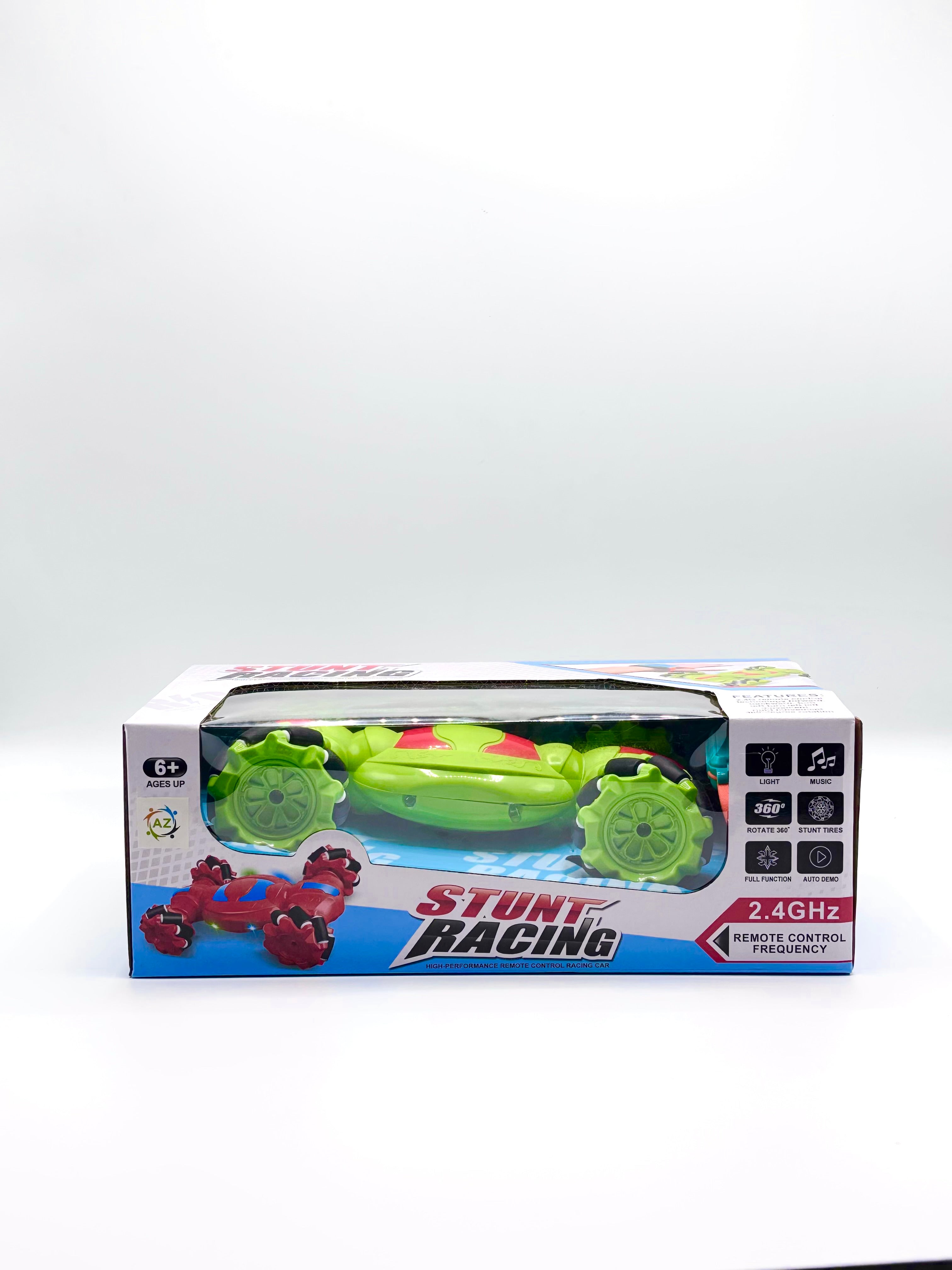 Stunt Racing box showing light, music and 360 spin features