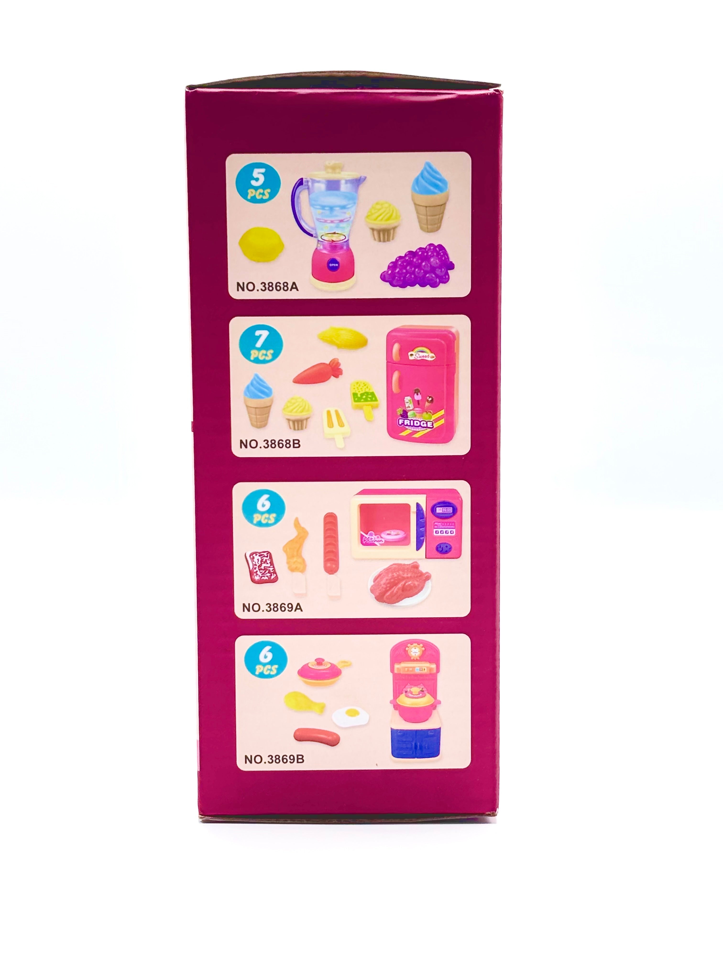 Box side showing all four sets and piece counts